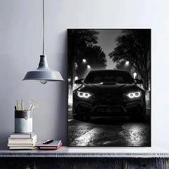 Black Car Poster, Modern Minimalist Wall Art Print Decor