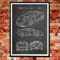 Sports Car Patent Poster | Automotive Blueprint Wall Art