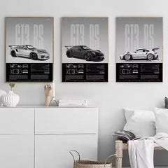 German GT3 RS Luxury Supercar Canvas Print Wall Poster