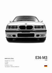 BMW M3 CSL Canvas Poster, Modern Car Wall Art Unframed