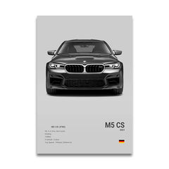 G80 M3C E39 M5 Car Canvas Wall Art Print Poster M5 CS G87 M2 Sports Car Decorative Painting Modern Home Decor Gift Unframed