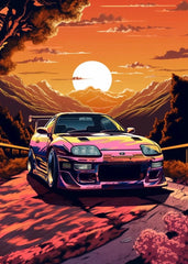 80s Retro Car Japanese Landscape Poster GTR Luxury Cars Canvas Painting HD Print Wall Art Picture Living Room Bedroom Decor