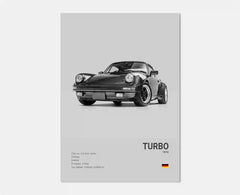 Pop Black And White German Luxury Sports Car Poster Wall Art 911 GT3 RS Turbo HD Oil On Canvas Print Garage Living Room Decor
