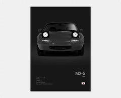 Black & White JDM Supercar Canvas Wall Art Poster – R34 & 240SX