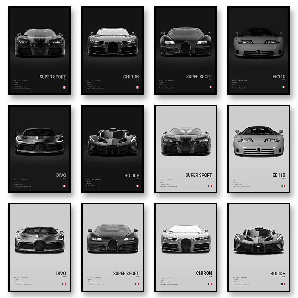Bugatti Chiron Wall Art | Premium Canvas Print