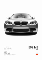 BMW M3 CSL Canvas Poster, Modern Car Wall Art Unframed