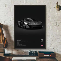 Black M-McLaren Supercar SENNA Poster Room Wall Art Decor Waterproof Stickers For Home Bar Bedroom Decoration