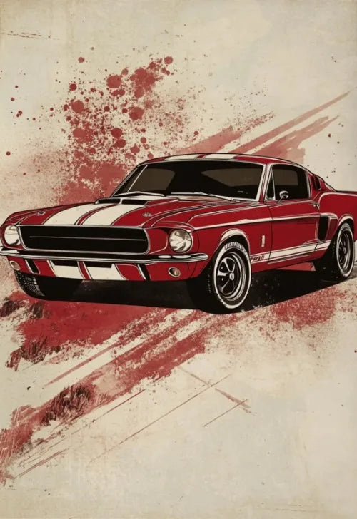 Retro Muscle Car Poster | Vintage Automotive Wall Art
