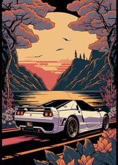 80s Retro Car Japanese Landscape Poster GTR Luxury Cars Canvas Painting HD Print Wall Art Picture Living Room Bedroom Decor