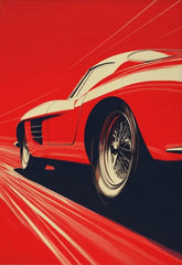 Retro Muscle Car Canvas Poster, Vintage Classic Auto Wall Art