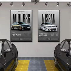 Minimalist Classic 2025 Luxury Supercar JDM Sports Car Auto Poster Canvas Painting Wall Art Pictures Home Garage Office Decor
