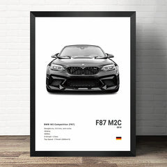 BMW M3 CSL Canvas Poster, Modern Car Wall Art Unframed