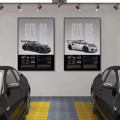 German GT3 RS Luxury Supercar Canvas Print Wall Poster