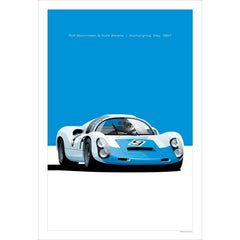 Modern Racing Car Canvas Poster Minimalist Motorsport Wall Art