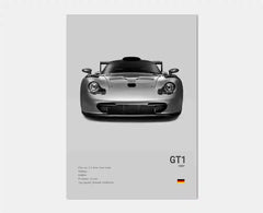Pop Black And White German Luxury Sports Car Poster Wall Art 911 GT3 RS Turbo HD Oil On Canvas Print Garage Living Room Decor