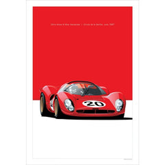 Modern Racing Car Canvas Poster Minimalist Motorsport Wall Art