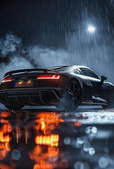 German Audi Sports Car Poster, Premium Canvas Wall Decor