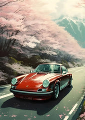 80S Japan Tokyo Neon Scenery JDM Cars Poster Aesthetics 911 Speed Cars Fuji Sakura Canvas Print Wall Art Home Fans Room Decor