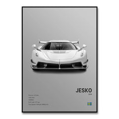 Famous Cars JESKO Canvas Wall Art Print Poster AGERA RS Decorative Mural Modern Home Decor Birthday Gift Unframed