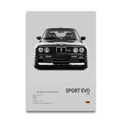G80 M3C E39 M5 Car Canvas Wall Art Print Poster M5 CS G87 M2 Sports Car Decorative Painting Modern Home Decor Gift Unframed