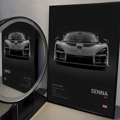 Black M-McLaren Supercar SENNA Poster Room Wall Art Decor Waterproof Stickers For Home Bar Bedroom Decoration