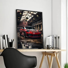 Pop Turbo super luxury sports car Poster Aesthetic 911 GT3 RS Wheels Canvas Print For Wall Art Mural Home Garage Room Decor