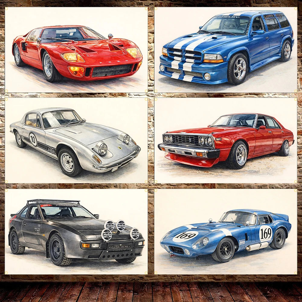 Automotive Flag | Premium Garage & Room Decor
