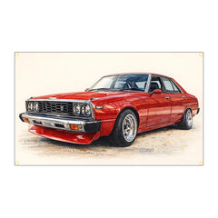 Classic Car Flag Banner, Polyester Garage Wall Decor