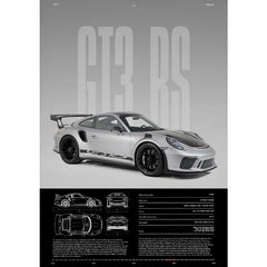 German GT3 RS Luxury Supercar Canvas Print Wall Poster