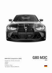 BMW M3 CSL Canvas Poster, Modern Car Wall Art Unframed
