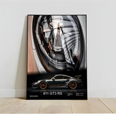 Pop Turbo super luxury sports car Poster Aesthetic 911 GT3 RS Wheels Canvas Print For Wall Art Mural Home Garage Room Decor
