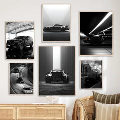Now Black and White Luxury Car Photography Like Wall Art, HD Canvas Print Posters, Home, Living Room, Room Decoration