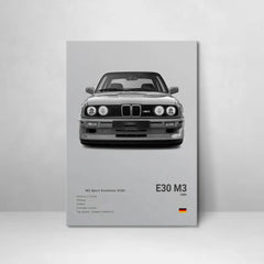 G80 M3C E39 M5 Car Canvas Wall Art Print Poster M5 CS G87 M2 Sports Car Decorative Painting Modern Home Decor Gift Unframed