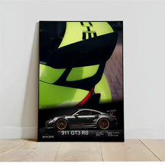 Pop Turbo super luxury sports car Poster Aesthetic 911 GT3 RS Wheels Canvas Print For Wall Art Mural Home Garage Room Decor