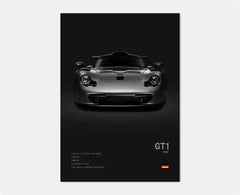 Pop Black And White German Luxury Sports Car Poster Wall Art 911 GT3 RS Turbo HD Oil On Canvas Print Garage Living Room Decor