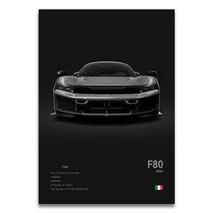SF90 812C Canvas Wall Art Print Poster F50 F40 F80 Sports Car Decoration Painting Modern Home Decoration Painting Car Lover Gift