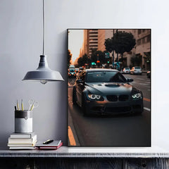 Black Car Poster, Modern Minimalist Wall Art Print Decor