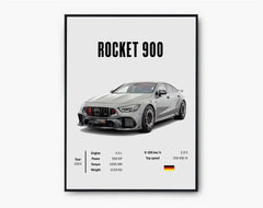 Luxury Sport Off-Road Cars 900 Rocket Nordic Supercar Brand Car Poster Aesthetic Canvas Print Wall Art Garage Room Decor