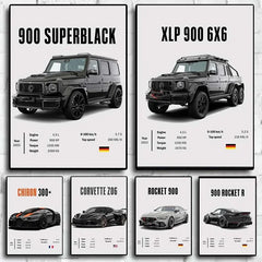 Luxury Sport Off-Road Cars 900 Rocket Nordic Supercar Brand Car Poster Aesthetic Canvas Print Wall Art Garage Room Decor