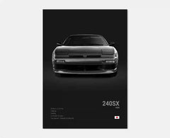 Black & White JDM Supercar Canvas Wall Art Poster – R34 & 240SX