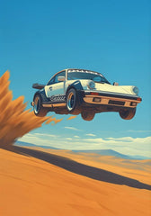 Classic Porsche 911 Alpine Drive Poster Retro Alpine Trip Cartoon Prints Canvas Painting Wall Art Picture Home Living Room Decor