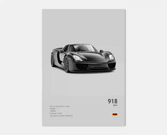 Pop Black And White German Luxury Sports Car Poster Wall Art 911 GT3 RS Turbo HD Oil On Canvas Print Garage Living Room Decor