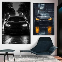 Black Car Poster, Modern Minimalist Wall Art Print Decor