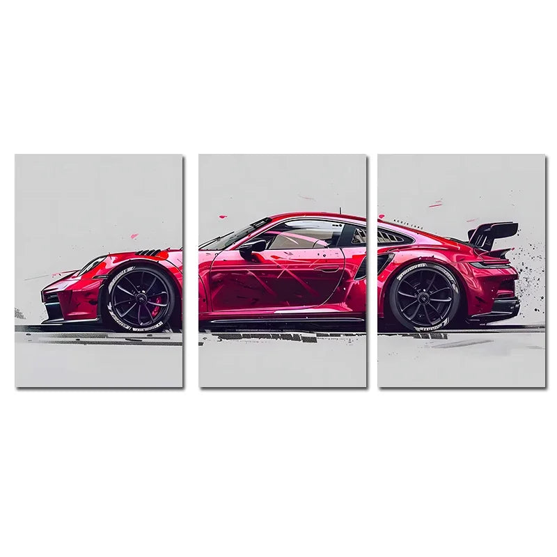 3 Piece Supercar Canvas Poster | Unique Wall Art