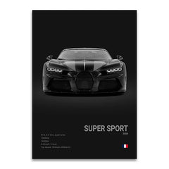Supercar Canvas Poster, Modern Wall Art for Car Lovers