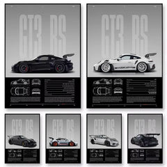 German GT3 RS Luxury Supercar Canvas Print Wall Poster