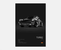 Pop Black And White German Luxury Sports Car Poster Wall Art 911 GT3 RS Turbo HD Oil On Canvas Print Garage Living Room Decor