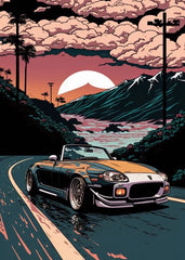 80s Retro Car Japanese Landscape Poster GTR Luxury Cars Canvas Painting HD Print Wall Art Picture Living Room Bedroom Decor