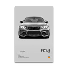 G80 M3C E39 M5 Car Canvas Wall Art Print Poster M5 CS G87 M2 Sports Car Decorative Painting Modern Home Decor Gift Unframed