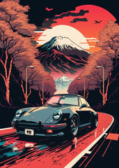 80s Retro Car Japanese Landscape Poster GTR Luxury Cars Canvas Painting HD Print Wall Art Picture Living Room Bedroom Decor